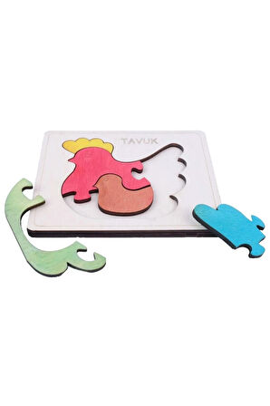 Ahşap Tavuk Figürlü Puzzle