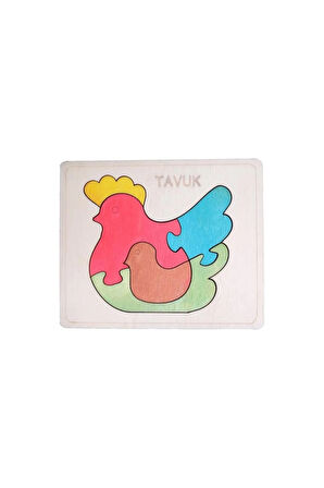 Ahşap Tavuk Figürlü Puzzle
