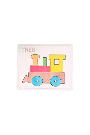 Ahşap Tren Figürlü Puzzle
