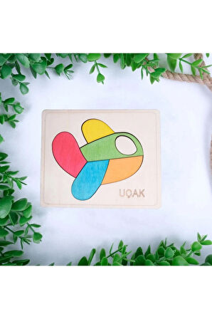 Ahşap Uçak Figürlü Puzzle