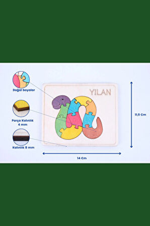 Ahşap Yılan Figürlü Puzzle