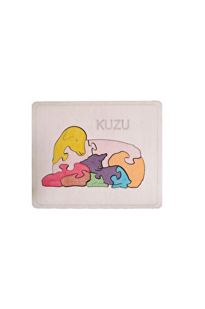Ahşap Kuzu Figürlü Puzzle