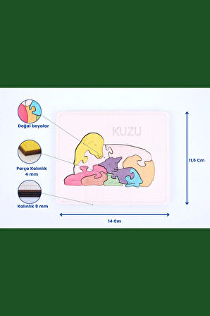 Ahşap Kuzu Figürlü Puzzle