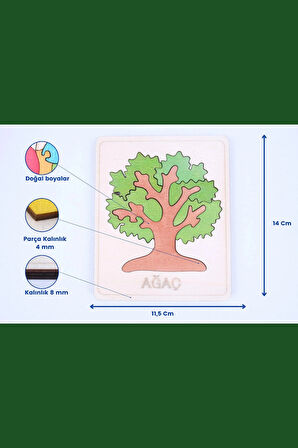 Ahşap Ağaç Figürlü Puzzle