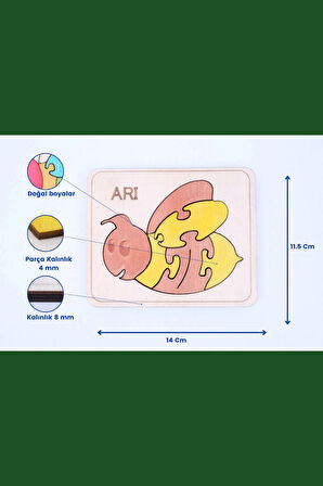 Ahşap Arı Figürlü Puzzle