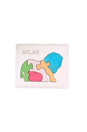 Ahşap Aslan Figürlü Puzzle