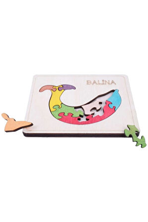 Ahşap Balina Figürlü Puzzle