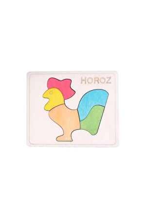 Ahşap Horoz Figürlü Puzzle