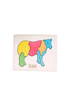 Ahşap Inek Figürlü Puzzle