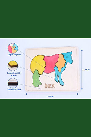 Ahşap Inek Figürlü Puzzle