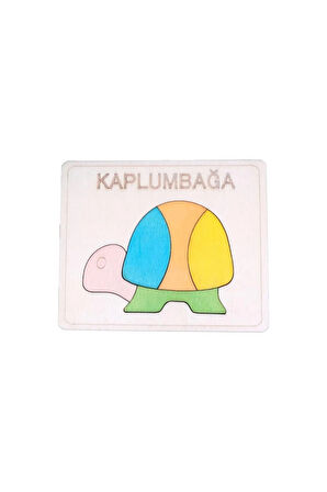 Ahşap Kaplumbağa Figürlü 5 Parça Puzzle