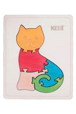 Ahşap Kedi Figürlü Puzzle