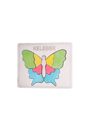 Ahşap 9 Parça Kelebek Figürlü Puzzle