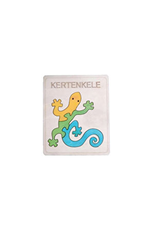 Ahşap Kertenkele Figürlü Puzzle