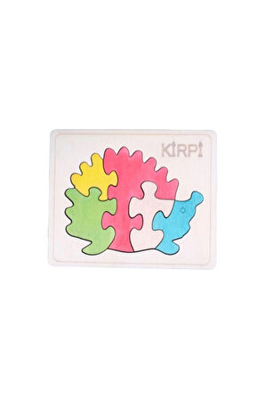 Ahşap Kirpi Figürlü Puzzle