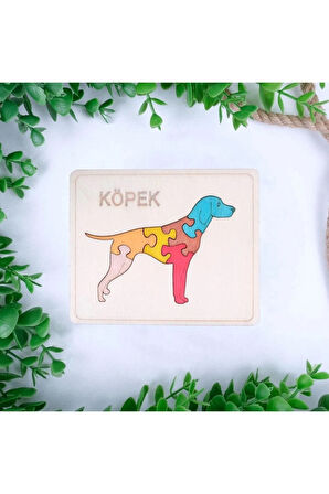 Ahşap 6 Parça Köpek Figürlü Puzzle