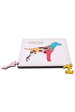 Ahşap 6 Parça Köpek Figürlü Puzzle