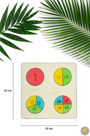 Ahşap Dairesel Kesirler 10 Parçalı Puzzle
