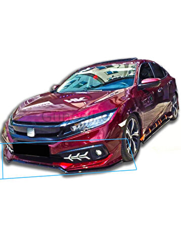 HONDA FC5 2018-2021 MAKYAJLI KASA MUGEN ÖN EK (( BOYASIZ ))