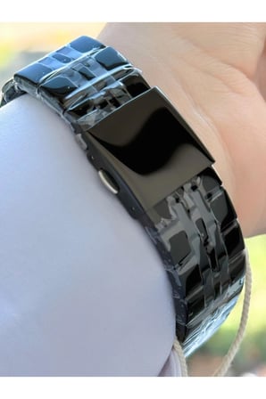 Function Erkek Kol Saati Siyah Kadran Rose Detaylı Fonksiyonel Siyah Metal Kordon