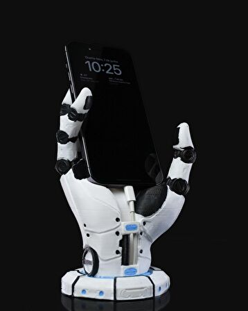 Android Robot Kol Telefon Tutucu-Şarj Bölmeli