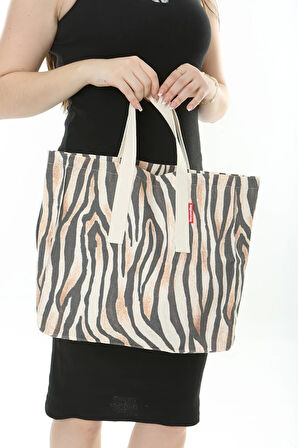 Baghashtag Leopra Baskılı Gabardin Bez Çanta