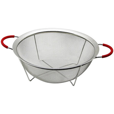 28CM TEL SEPET METAL SÜZGEÇ SİLİKON KILIFLI KULP METAL ÇERÇEVE - AYAK