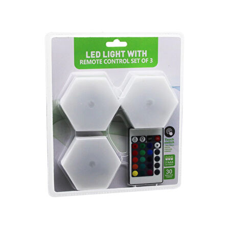 3PCS - ALTIGEN - RGB KUMANDALI - PİLLİ - DOKUNMATİK LAMBA SETİ 6 LED