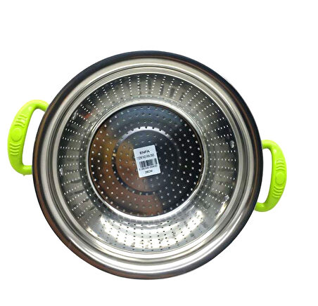 PLASTİK RENKLİ KULP METAL SEPET SÜZGEÇ 26CM.