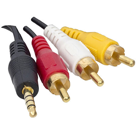 UYDU ALICISI AV KABLO 3.5 MM ST E / 3 RCA KABLO 1.2 METRE UZUN JACK