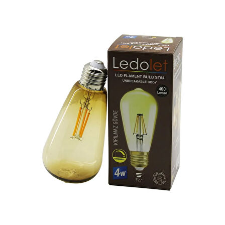 LEDOLET ST-064 4W - E27 RUSTİK AMPUL 400LUMEN - Lisinya