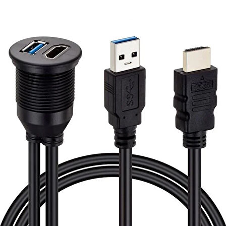 PM-12428 ARAÇ KONTROL PANELİ USB 3.0 + HDMI UZATMA KABLOSU GÖMME MONTAJ