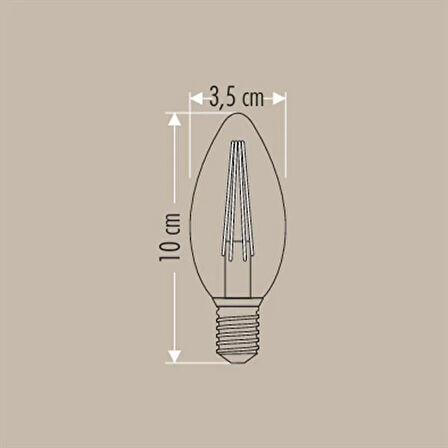 Rustik Led Buji Ampul E-14 Amber 4W