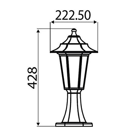 Bahçe Armatürü Siyah E27 Begonya-1