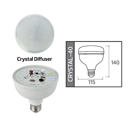 Led Ampul Kristal Camlı 40W E27 6400K