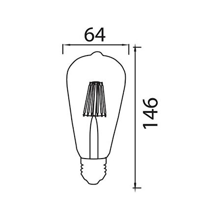 Rustik Led Ampul E27 Amber 6W