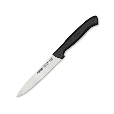 38049 Ecco Tırtıklı Sebze, Et, Biftek Steak Bıçağı 12 cm - Siyah