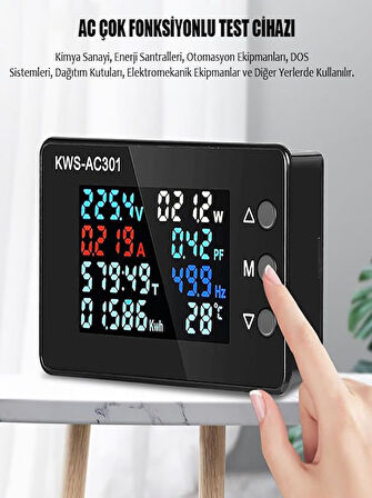 KWS-AC301 Dijital Voltmetre Akım Ölçer 50‑300V,0‑20A