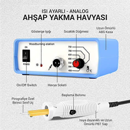 PM-15903 ISI AYARLI ANALOG AHŞAP YAKMA HAVYASI