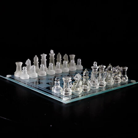 Glass Chess Cam Satranç Takımı