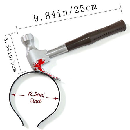 Kafaya Saplanmış Kahverengi Saplı Çekiç Şaka Tacı