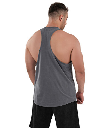 Kingsize Darksteel Antik Yıkamalı Atlet Füme