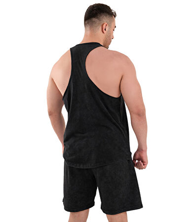 Kingsize Darksteel Antik Yıkamalı Atlet Siyah