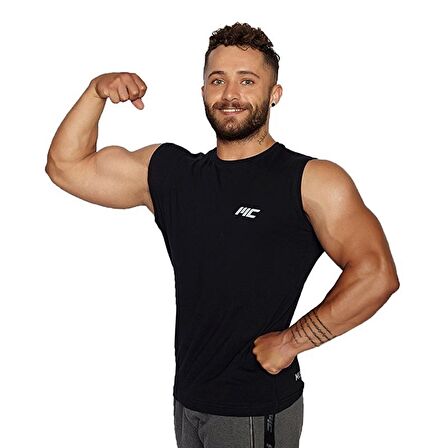 MuscleCloth Training Kolsuz T-Shirt Siyah