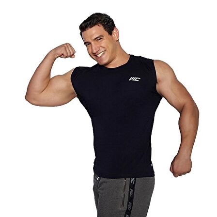 MuscleCloth Training Kolsuz T-Shirt Lacivert