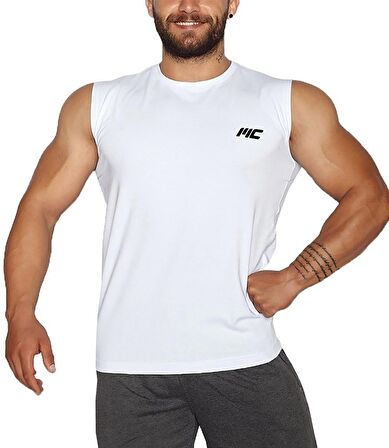 MuscleCloth Training Kolsuz T-Shirt Beyaz