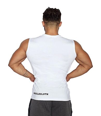 MuscleCloth Training Kolsuz T-Shirt Beyaz