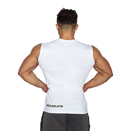 MuscleCloth Training Kolsuz T-Shirt Beyaz