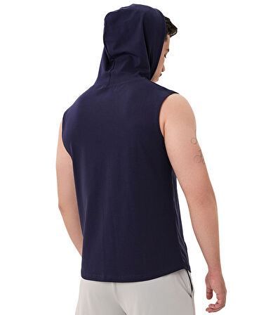 MuscleCloth Training Kapüşonlu Kolsuz T-Shirt Lacivert