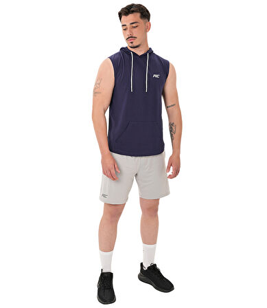 MuscleCloth Training Kapüşonlu Kolsuz T-Shirt Lacivert